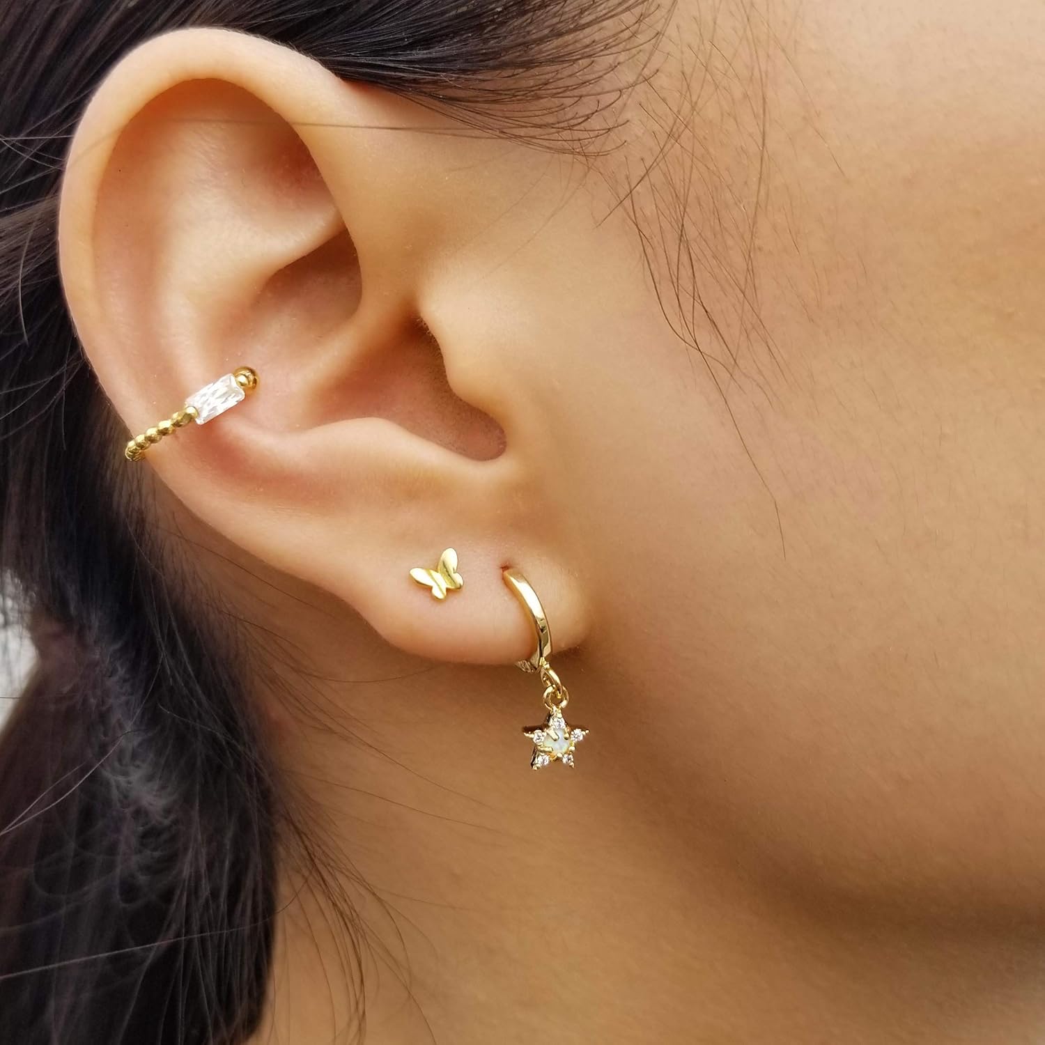 Tiny Star Earrings, Celestial Charm 