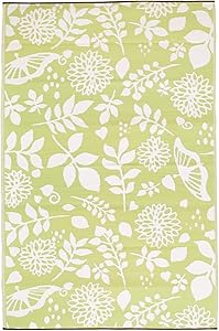 FH Home Outdoor Rug - Reversible - Indoor Use, Kids Room, Mudroom - Stain Resistant, Easy to Clean Weather Resistant Floor Mats - Chelsea – Green (6 ft x 9 ft)