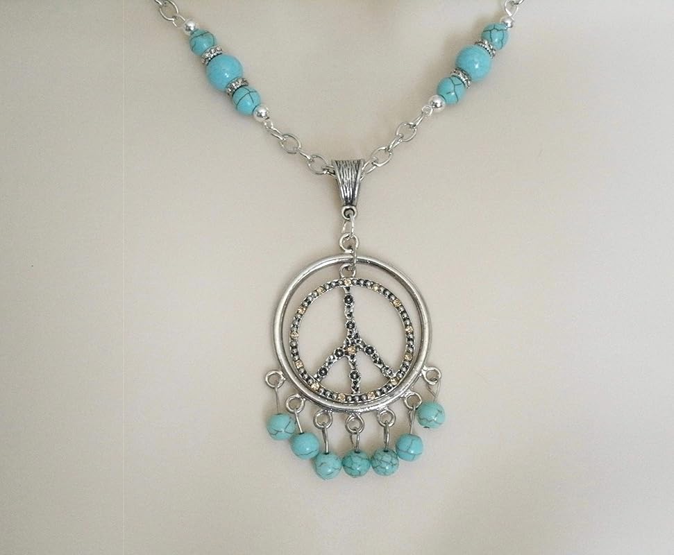 Peace sign necklace amazon Clearance