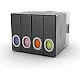 Atlantic Polypropylene Sleeve Disc Organizer - Stack & Lock, Categorize Cds In 4 Color-Coded Binders for 96 Discs Total In Black, PN96635496