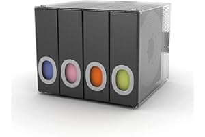 Atlantic Polypropylene Sleeve Disc Organizer - Stack & Lock, Categorize Cds In 4 Color-Coded Binders for 96 Discs Total In Black, PN96635496
