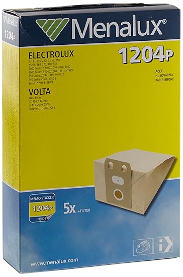Menalux 1204 P / 5 Staubbeutel/Papier / Electrolux/Volta / Acec/Husqvarna / Paris Rhone