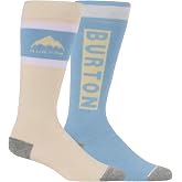 Burton Women&rsquo;s 2-Pack Weekend Midweight Winter Socks &ndash; Warm Snowboard Socks with Arch Support &amp; Reinforced Toe &amp; Heel