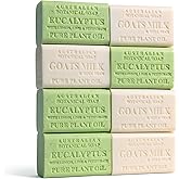 Australian Botanical Men's Soap Bars, Duo Pack Luxury Body and Beard Bars, Eucalyptus and Goats Milk Soap, Gift for Men, 6.6 oz. 4 Bars of Each, 8 Pack