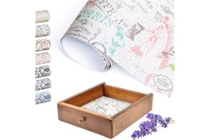 Elodie Essentials Scented Drawer and Shelf Liners - Vintage Charm - Six (6) Large 14 x 19.6 Inch Sheets - Non-Adhesive Paper Sheets for Closet Shelves and Dresser Drawers - (Vintage Paris)
