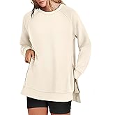 ANRABESS Women's Oversized Sweatshirts Crewneck Long Sleeve Tunic Pullover Shirts Side Zipper Hoodies 2026 Spring Clothes