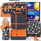 Fimibuke Kids Bento Lunch Box with 4 Compartments, Insulated lunch Bag, Stainless Steel Insulated Water Bottle, Ice Pack & Utensils Set, Birthday Gifts for Ages 3-12 Back to School Toddler Girls Boys