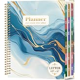 CAGIE 2026-2027 Monthly &amp; Weekly Planner Calendar, Jul 2026-Dec 2027 | Blue Marble Hardcover, 8.5" x 11" Academic Yearly Planner, 18 Month, 100 GSM Paper, Spiral Binding, Inner Pocket, Tabs