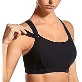 SYROKAN Women's Sports Bra High Impact Front Adjustable Support Lightly Padded Wireless Racerback Workout Running
