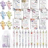 AmazingSpark 96 Pcs Christian Gifts Bulk for Women Include Magnetic Cross Bookmarks, Mini Bible Verse Notepads, Scripture Ballpoint Pens, Religious Small Notebooks Gifts Prizes Party Favor(Floral)