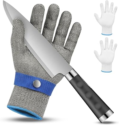 flintronic Cut Resistant Gloves A9 Level 9 Stainless Steel Mesh XL