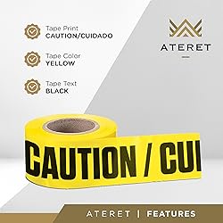 ATERET Premium Yellow Caution Cuidado Tape 1-Pack 3