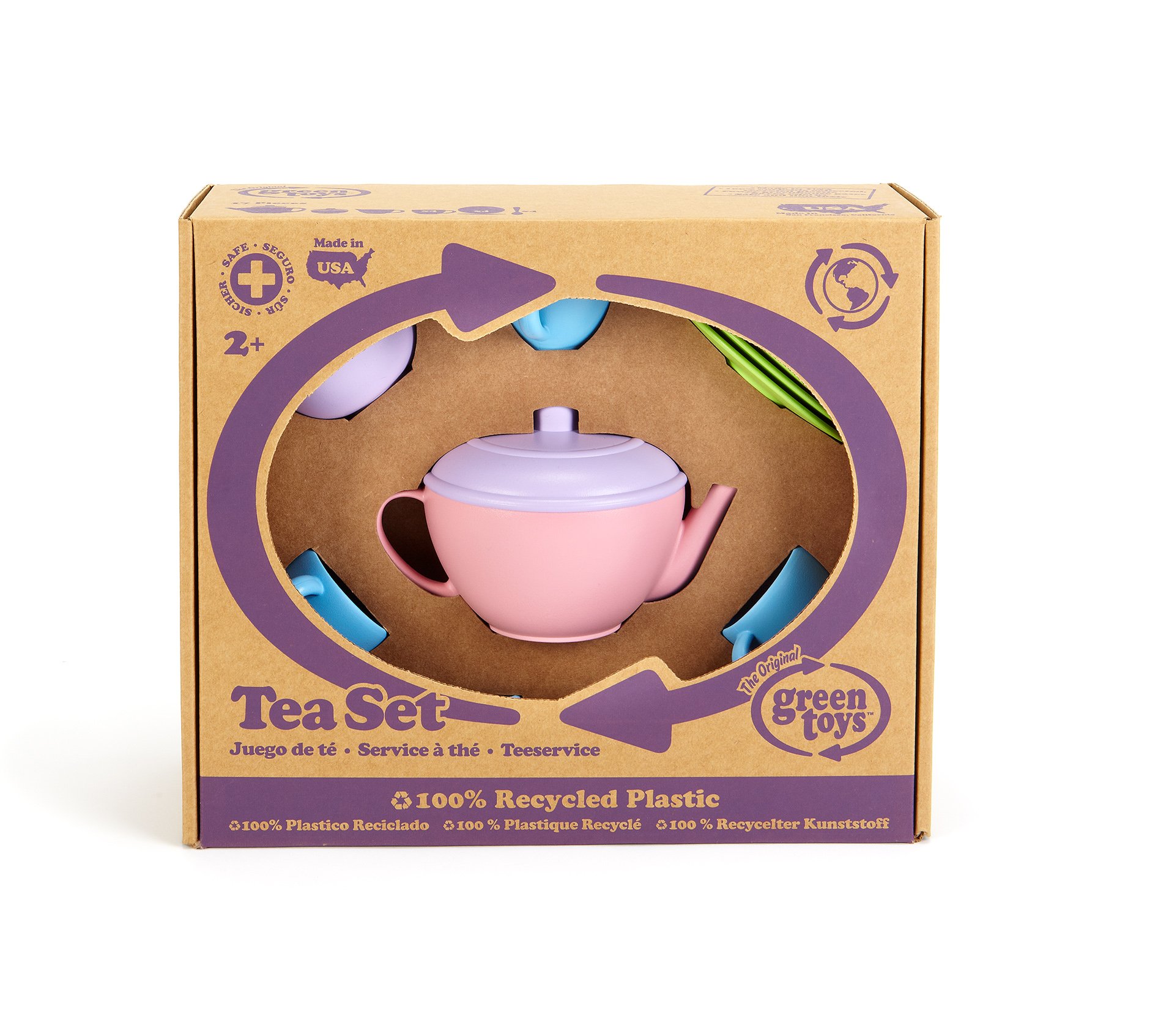 Green Toys Tea Set BPA Free, Phthalates Free Play Toys for Gross