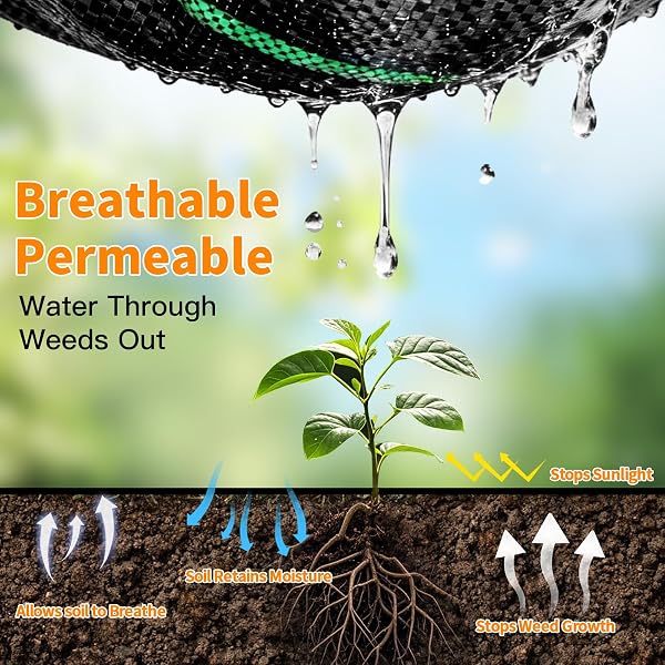AMAGABELI 5.8OZ 4FT X 100FT WEED BARRIER LANDSCAPE FABRIC DOUBLE LAYER GARDEN CLOTH HEAVY DUTY WEED CONTROL BLOCKER MAT GARDENING GROUND COVER DURABLE WOVEN GEOTEXTILE FABRIC DRIVEWAY UNDERLAYMENT