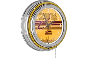 TRADEMARK GLOBAL Cleveland Cavaliers 2016 NBA Champions Chrome Double Rung Neon Clock