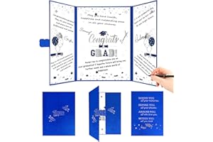 Roetyce Graduation Party Decorations, Blue Silver Graduation Guest Book, Class of 2026 Signature Board, Best Graduation Gifts