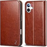 Scutumate Compatible with iPhone 17 Case Wallet with Card Holder [4 Card Slots] Kickstand [RFID Blocking] PU Leather Phone Case Flip Folio Protective Cover TPU Shockproof,for Apple 17 6.3",Brown