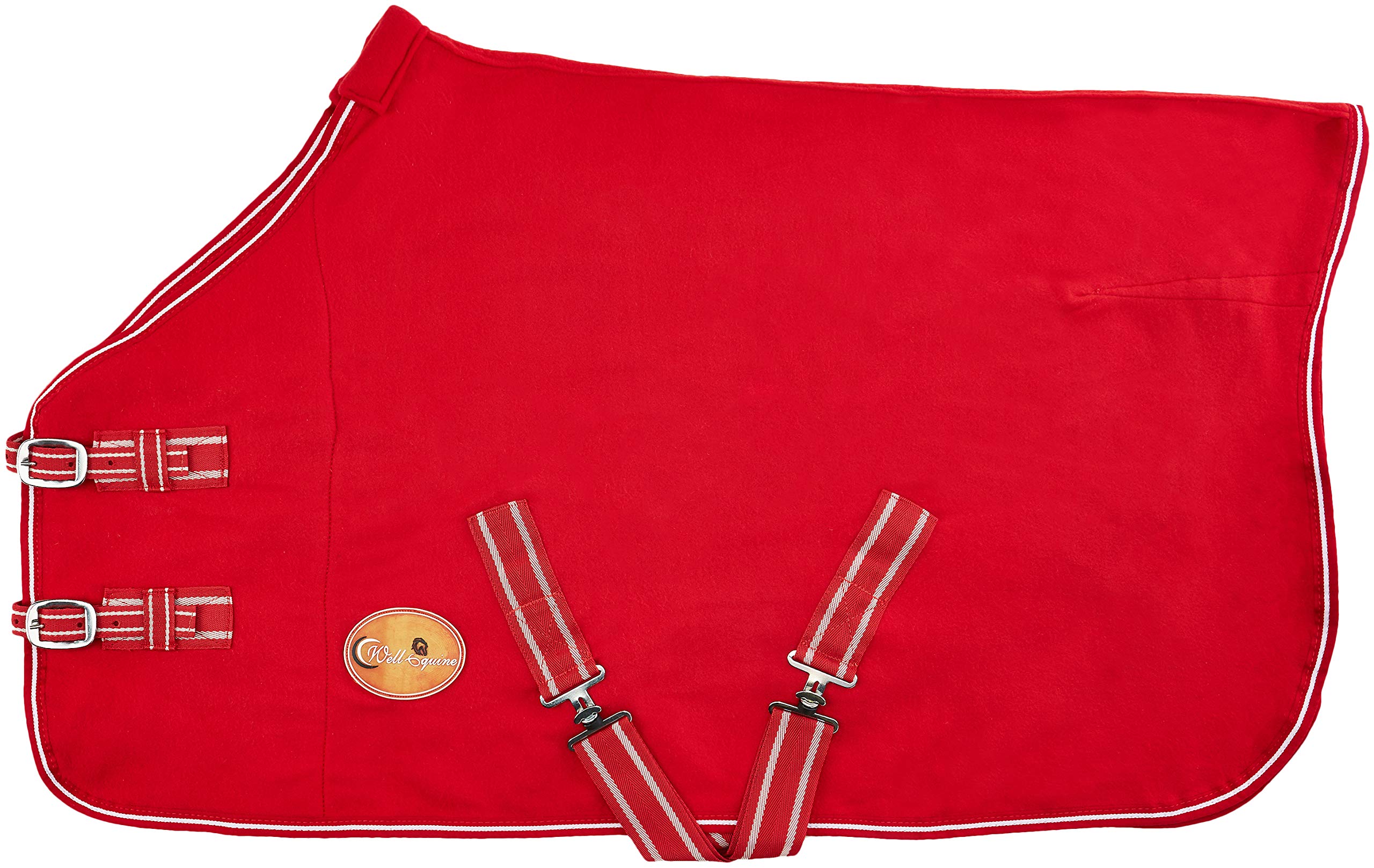 Cwell Equine NEW HORSE COB PONY SHETLAND MINI RED SHOW TRAVEL FLEECE RUG 3'6"-6'9" stable cooler choice of Sizes (6'0")