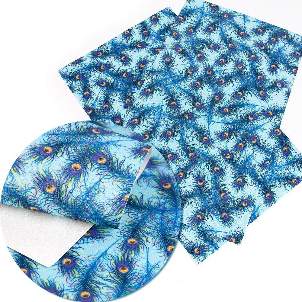 1Pcs 8x13Inch Glitter Peacock Leather Synthetic for DIY Craft-Tiny Icon Faux Leather Fabric-Synthetic Leather Fabric for Wallpaper Coverings- Leatherette Fabric Sheets-Synthetic Leather Fabric (No7)