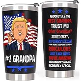 Breezy Valley #1 Grandpa Tumbler Gifts for Fathers Day - Funny Birthday Grandpas Gifts for Grandfather from Grandchildren Grandkids, Best Grandpa Ever Tumbler Coffee Cup, Grandfather Presents Ideas