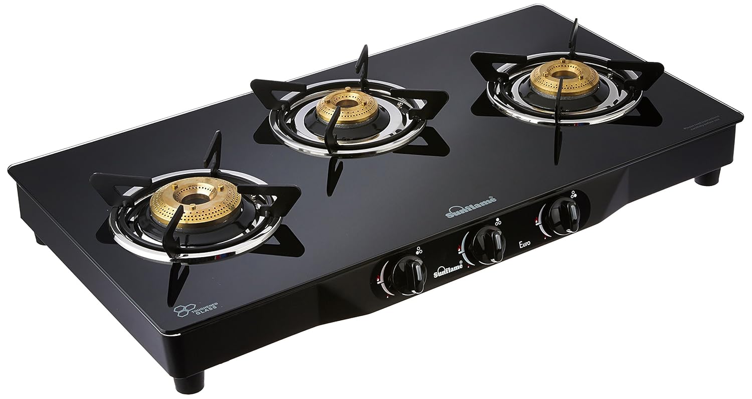 Buy Sunflame Gt Euro Stainless Steel 3 Burner Gas Stove Bk Black