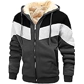 TMYAH Thermal Jackets for Men Winter Warm Heavyweight Fleece Jacket Wool Warm Thick Coats Outerwear