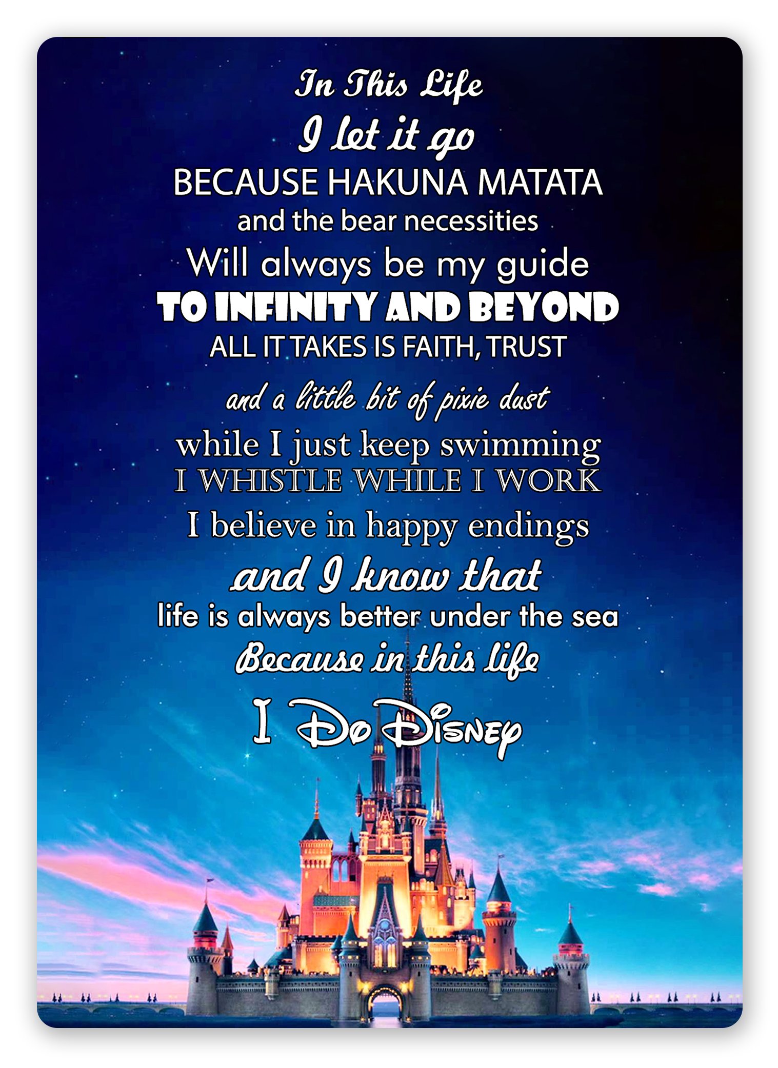 WTF | Disney Designs (Various) – In This Life Castle | Sticky-Pads - Metal Wall Sign Plaque Art Inspirational