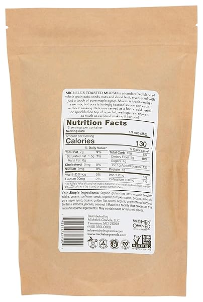 MICHELES GRANOLA TOASTED MUESLI, 16 OZ