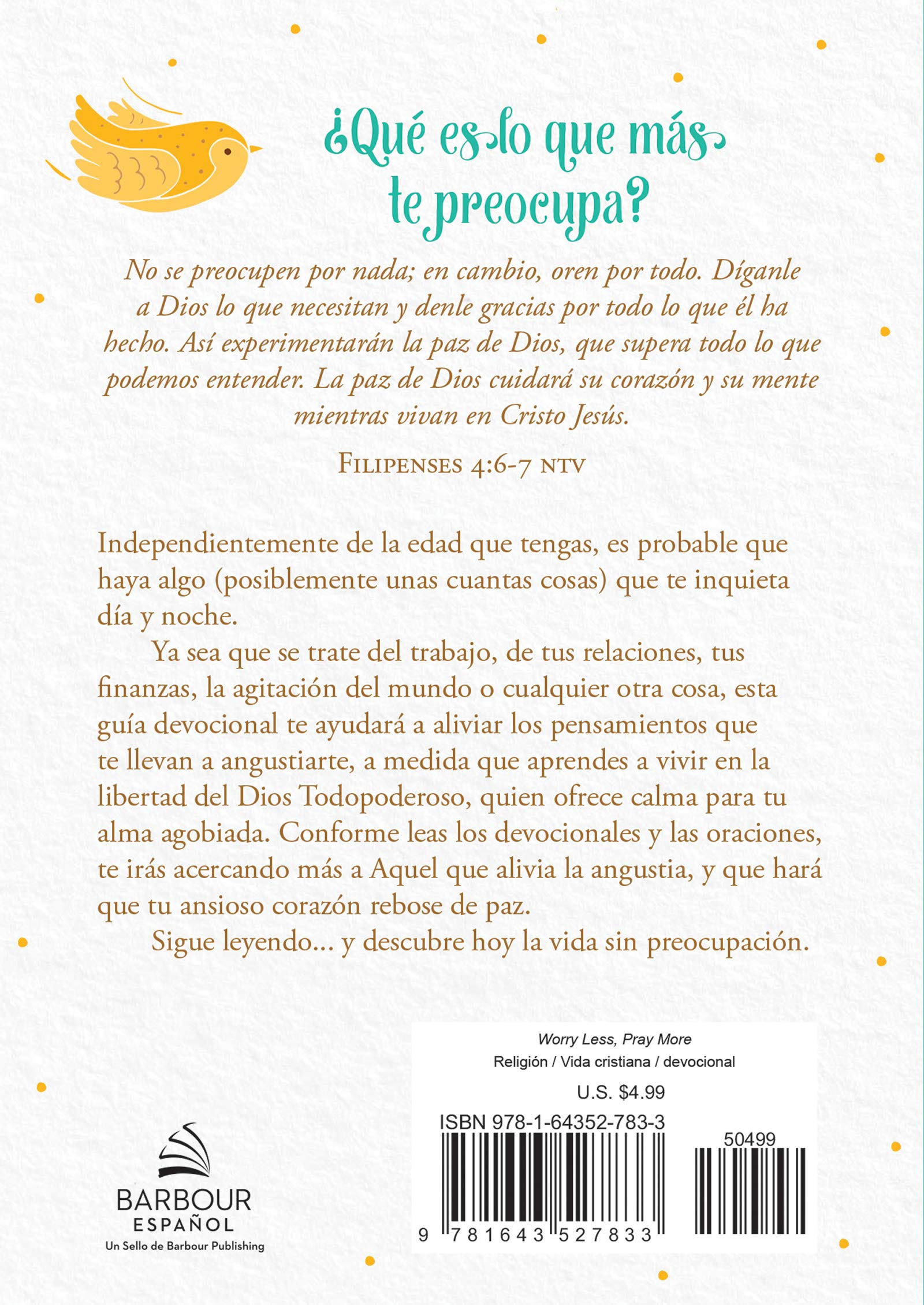 Preocupate menos y ora mas (Spanish Edition)