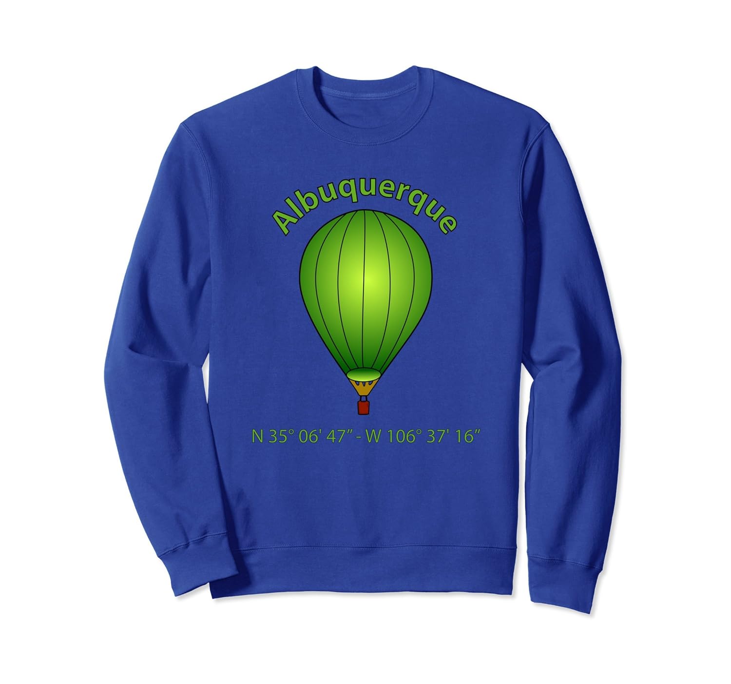 Hot Air Balloon Albuquerque Coordinates Fiesta Sweatshirt-ANZ