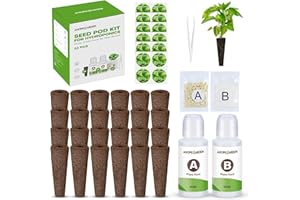 Ahopegarden 52PCS Hydroponics Pods Kit: Compatible with Aerogarden, Includes 24 Grow Sponges, 24 Pods Labels, 4 A&B Plant Food - Hydroponics Supplies for Most Brands