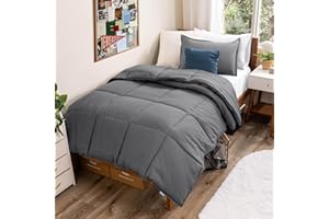 Bare Home Comforter Set - Twin/Twin Extra Long - Ultra-Soft - Premium 1800 Series - All Season Warmth (Twin/Twin XL, Grey)