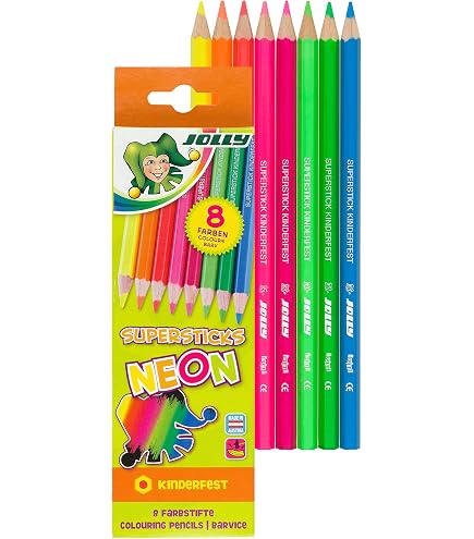 Faber-Castell 110994 - Matite colorate Jumbo Grip Neon, astuccio da 5