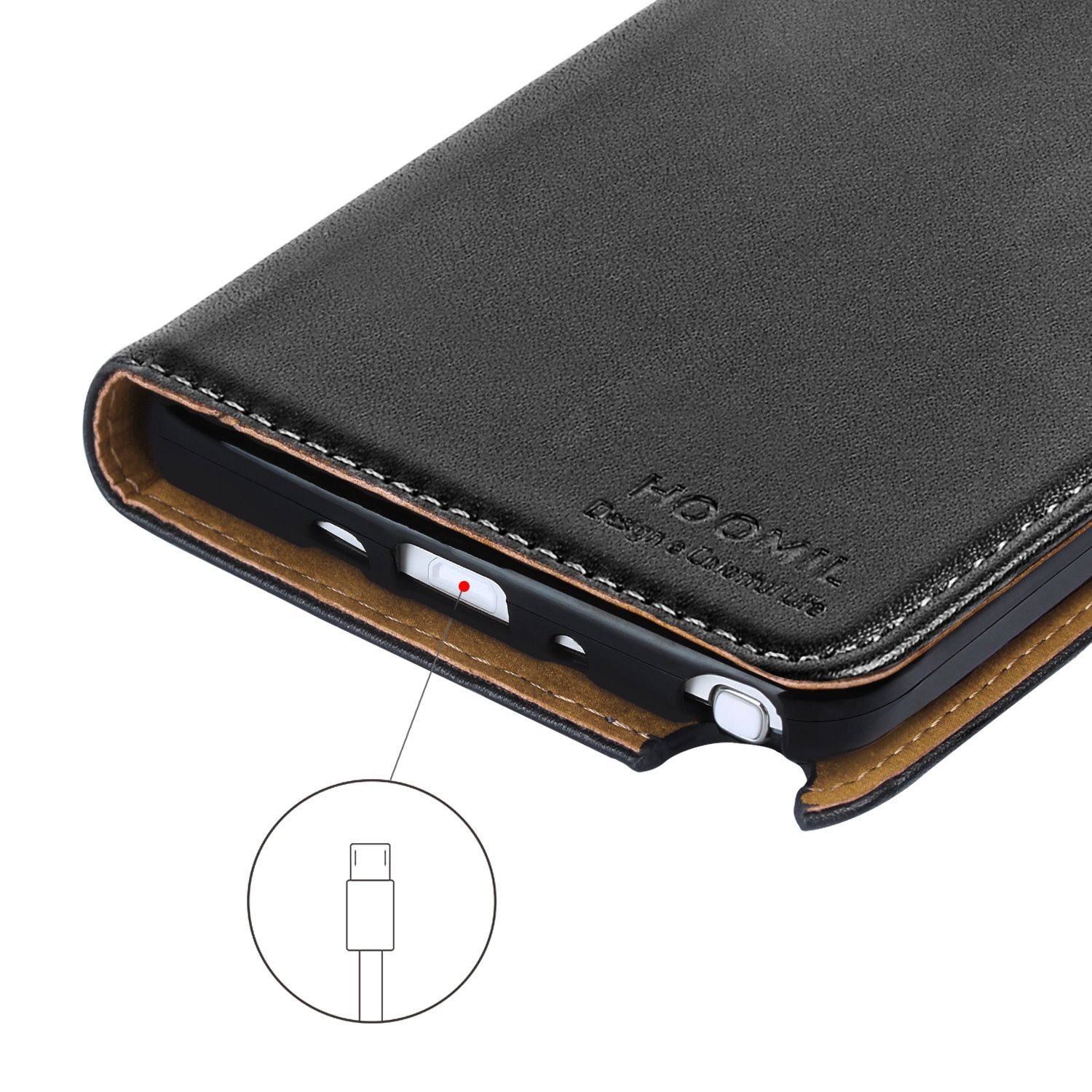 HOOMIL Case Compatible with Samsung Galaxy Note 4, Premium Leather Flip