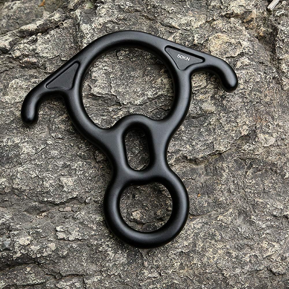 AOKWIT 50KN Rescue Figure, 8 Descender Large Bent-Ear Belaying and Rappelling Gear Belay Device Climbing for Rock Climbing Peak Rescue 7075 Aluminum Alloy (Black) : Sports & Outdoors