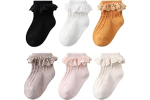 CHUNG Baby Girls Newborn Infant Lace Ruffles Cotton Frilly Socks Cute Mesh Thin Anti-Skid Floor Socks