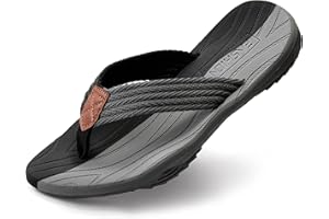 BEMGNAR Men's Flip Flops,Comfort Thong Sandals with Arch Support,Quick-Dry Non-Slip sliders for Outdoor Summer Beach