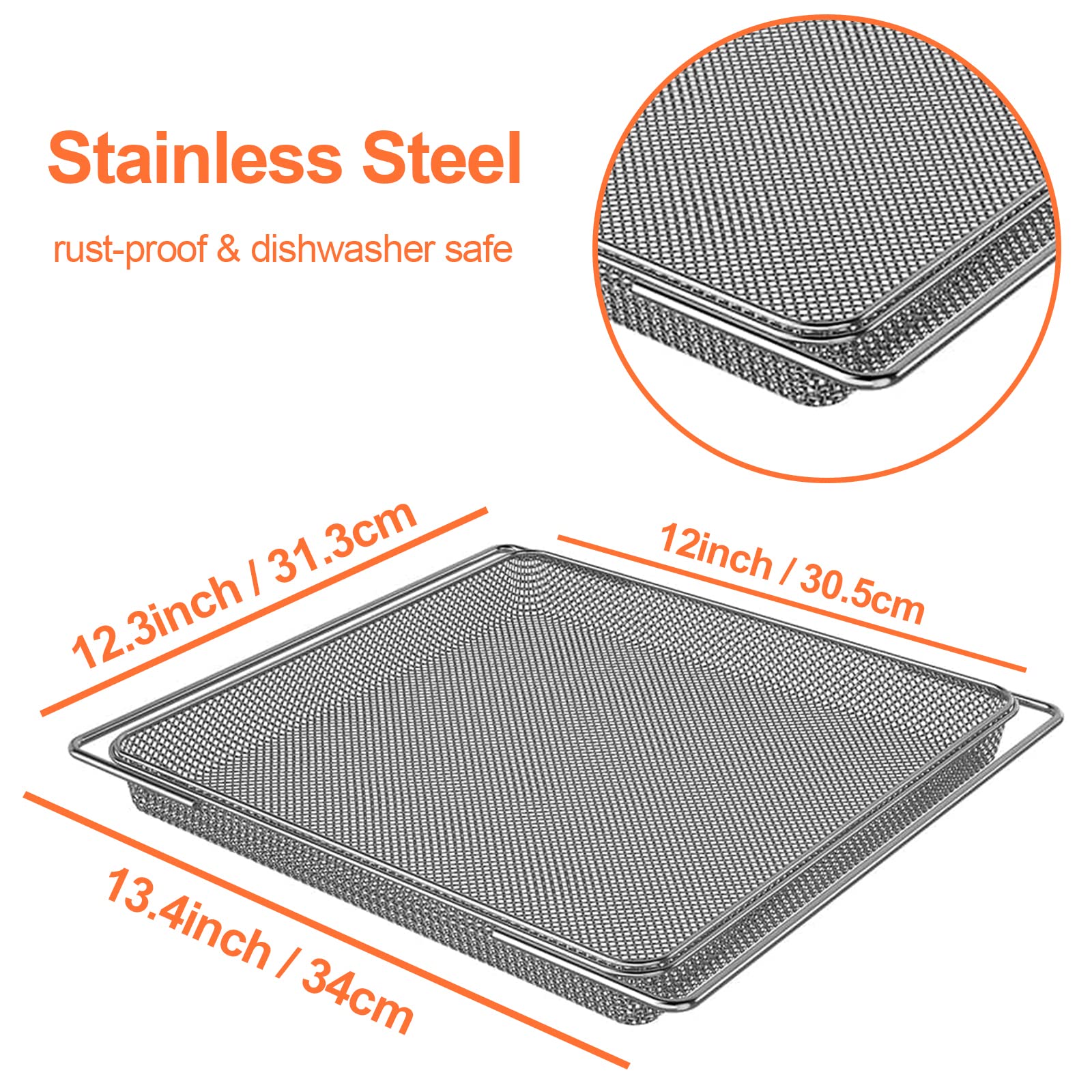Air Fryer Oven Basket, Original Replacement Baking Trays for NINJA SP300 SP301 SP351 Foodi Digital Air Fryer Oven, Mesh Basket, Ideal Accessories for Air Frying and Dehydrating