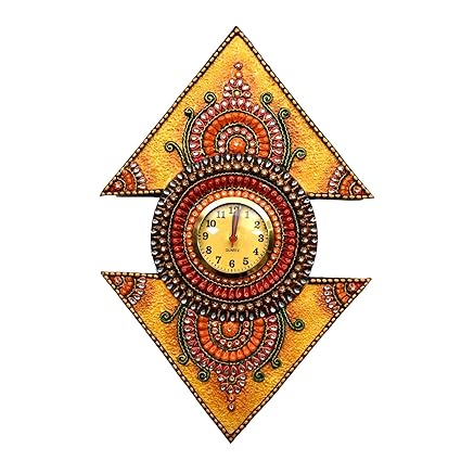 Home Decorative Items | Special Dealz Handicraft Gifts Paper Mache Wall Clock (Product Dimensions: (inches) 13 x 1 x 21)