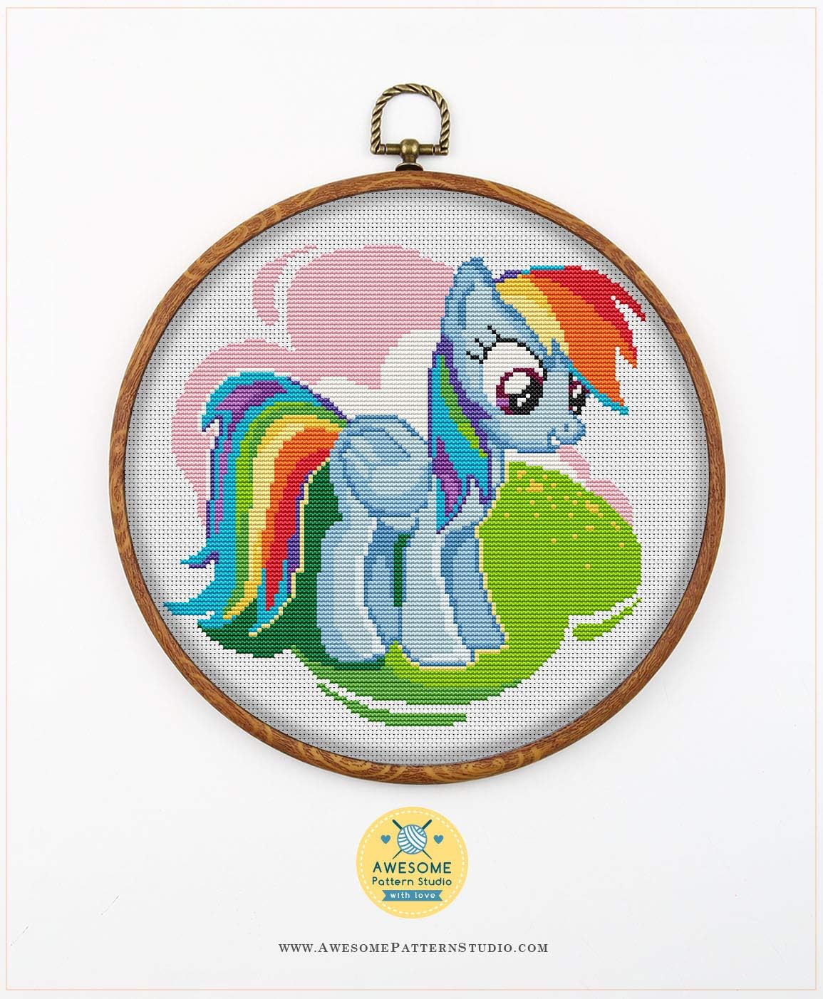Rainbow Dash My Little Pony K814 Counted Cross Stitch Pattern. 4 Printed Schemes Inside. No Fabric, Threads, Needles, Hoops. Embroidery Pattern