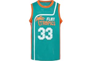 TUEIKGU #33 Jackie Moon Flint Tropics Basketball Jersey for Men 90s Hip hop Clothing for Party
