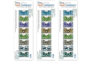 Elizabeth Ward Bead Storage Solutions 8 Piece Craft Organizing Storage Containers for Small Beads, Crystals, and Fasteners, Clear (3 Pack)