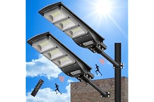 Lovus 2Pack 3600W Solar LED Street Lights, IP65 Waterproof Outdoor Solar Motion Sensor Flood Security Lights Dusk to Dawn for Parking Lot, Home, Garage