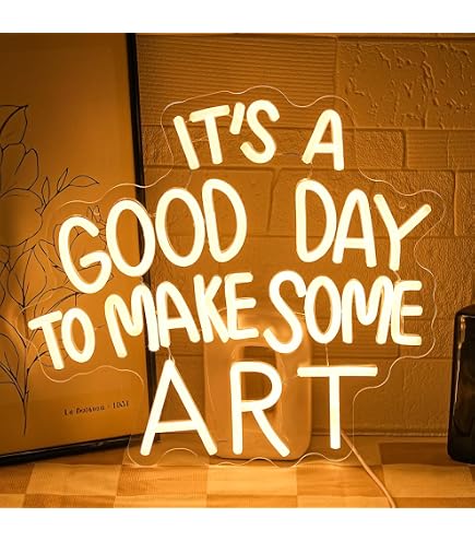 Cool Kids Make Art Neon Sign - Dimmable LED Wall Decor For Bedroom, Classroom | USB Powered Colorful Light - View #5