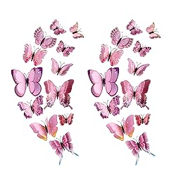 24PCS Butterfly Wall Decals Removable 3D