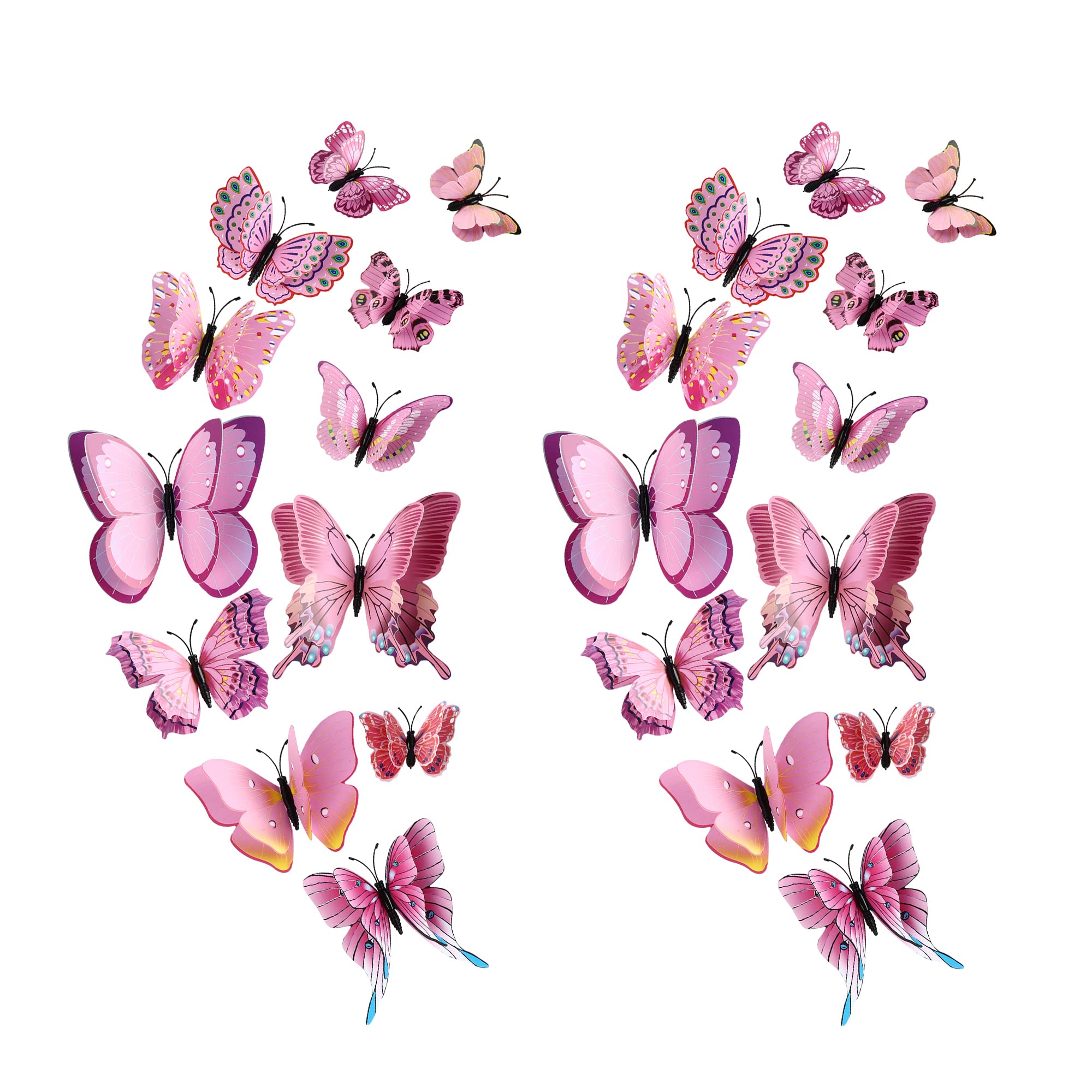 24PCS Butterfly Wall Decals Removable 3D