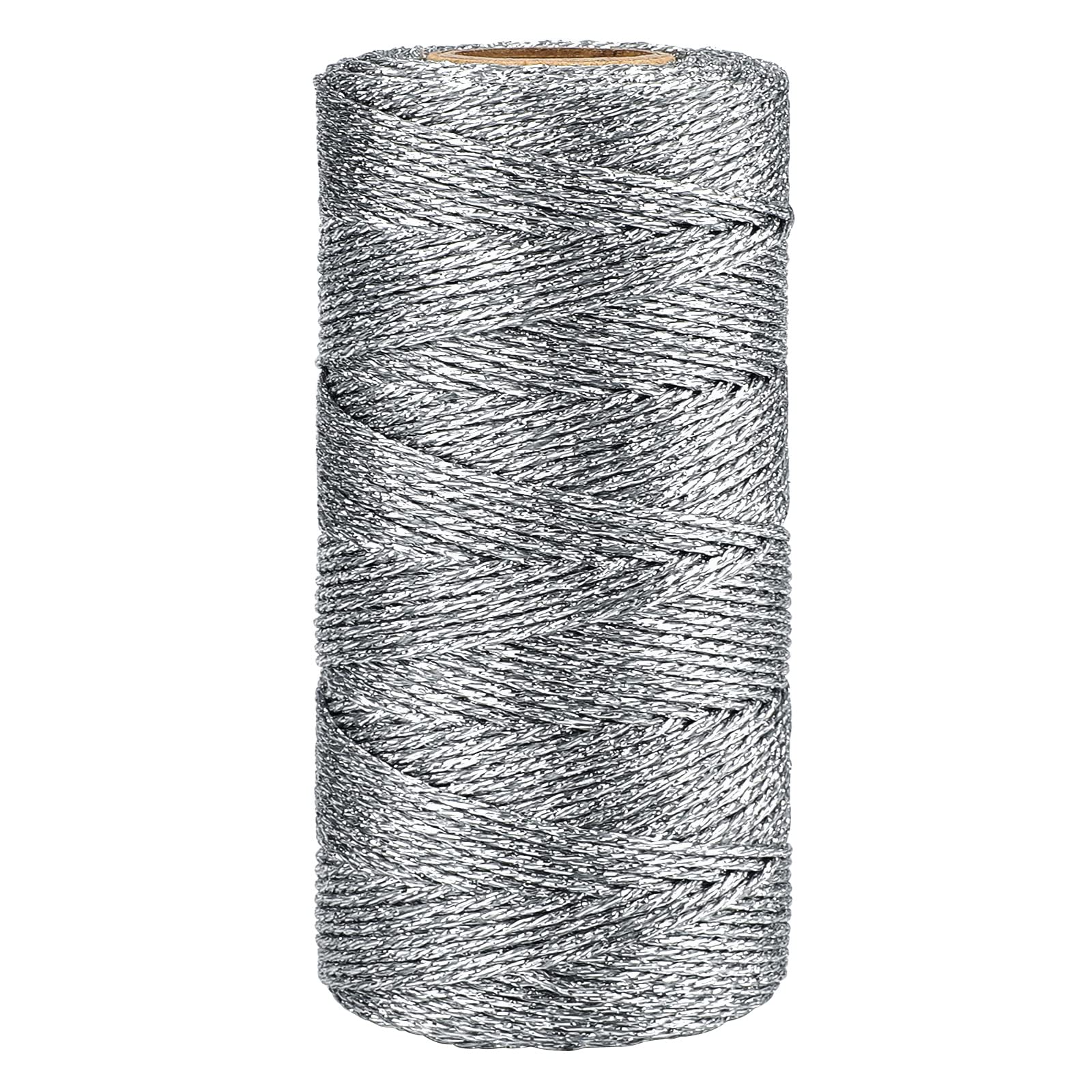 jijAcraft 100M Silver String, Silver Metallic Thread Twine String Jewelry Craft Cord for DIY Crafts, Gift Wrapping, Packing