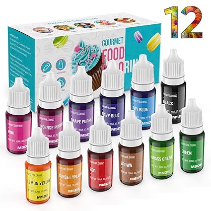 Amazon Com 12 Color Cake Food Coloring Liquid Set Liquid Food Coloring Dye Food Grade Tasteless Vibrant Colors For Baking Cookie Icing Decorating Fondant Slime Making Diy Supplies Kit 35 Fl Oz Each