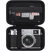 BOVKE Carrying Case for Fujifilm X100VI / X100V / X-E5 Digital Camera, Extra Mesh Pocket for Fuji Camera Accessories Charging Cables, Black