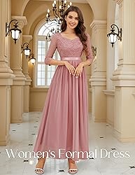 Wedtrend Women's Bridesmaid Dress 3/4 Sleeve Prom